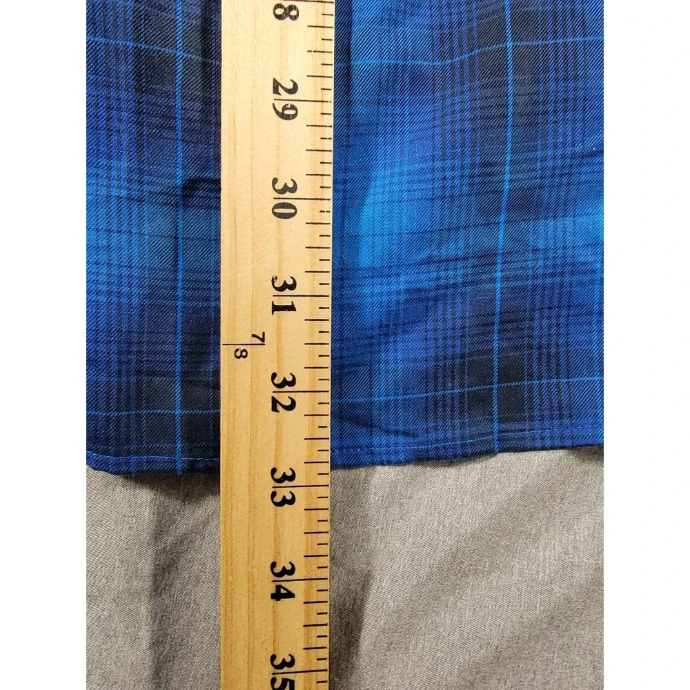 Ariat Pro Series‎ Mens Blue Tartan Plaid Long Sleeve Shirt Button Up Vented 2XL